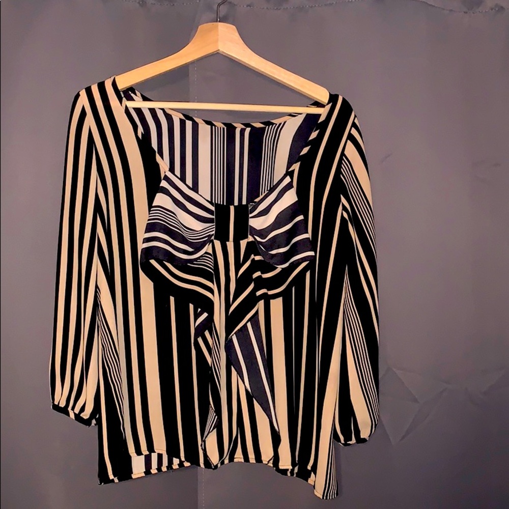 Black and Tan striped women’s blouse